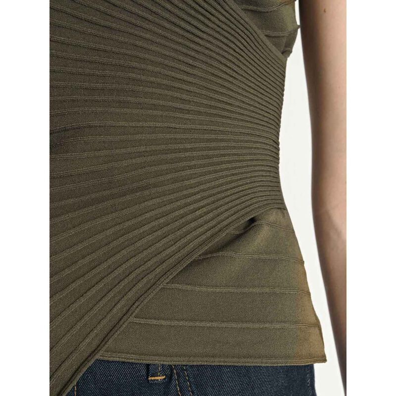 Veronika Maine Engineered Rib Cap Sleeve Wrap Top image number 2